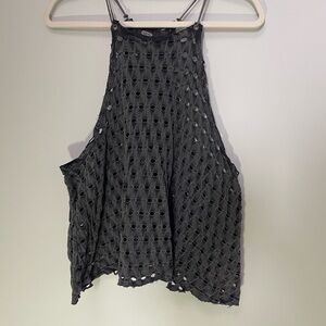 We The Free Black Eyelet Tank Top